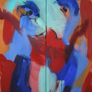 Acrylic paint Lebenstheater Diptychon / Life theater diptych