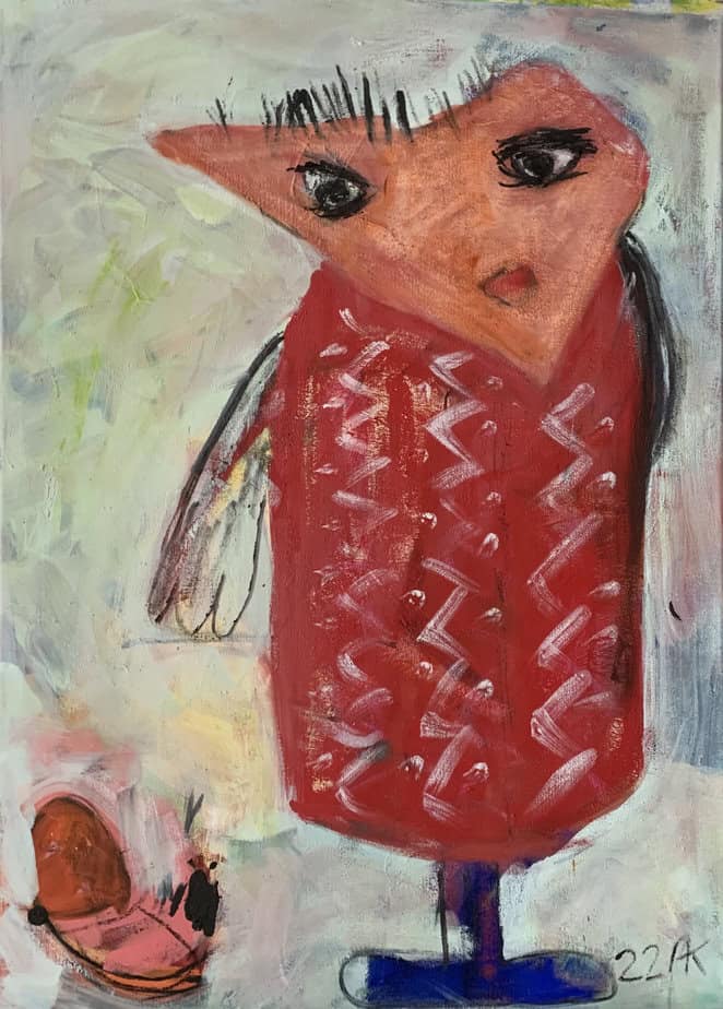 Acrylic Mädchen im Kleid K 264 Annette Kunow